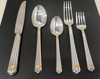Christofle France Aria Gold  5-Pc PLACE SETTING (Silverplate, Gold Accents)