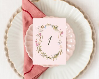 Wildflower Table Numbers, Wedding Table Numbers, Wedding Table Decor, Table numbers Wedding, Wedding Table number 1 - 50 Instant Download