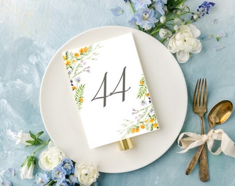 Wildflower Table Numbers, Wedding Table Numbers, Wedding Table Decor, Table numbers Wedding, Wedding Table number 1 - 50 Instant Download