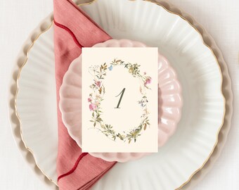 Wildflower Table Numbers, Wedding Table Numbers, Wedding Table Decor, Table numbers Wedding, Wedding Table number 1 - 50 Instant Download