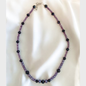 Purple & Black Bead Necklace