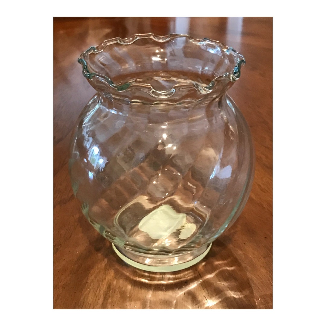 Vintage INDIANA GLASS Ivy Bowl With Optic Crystal Etsy