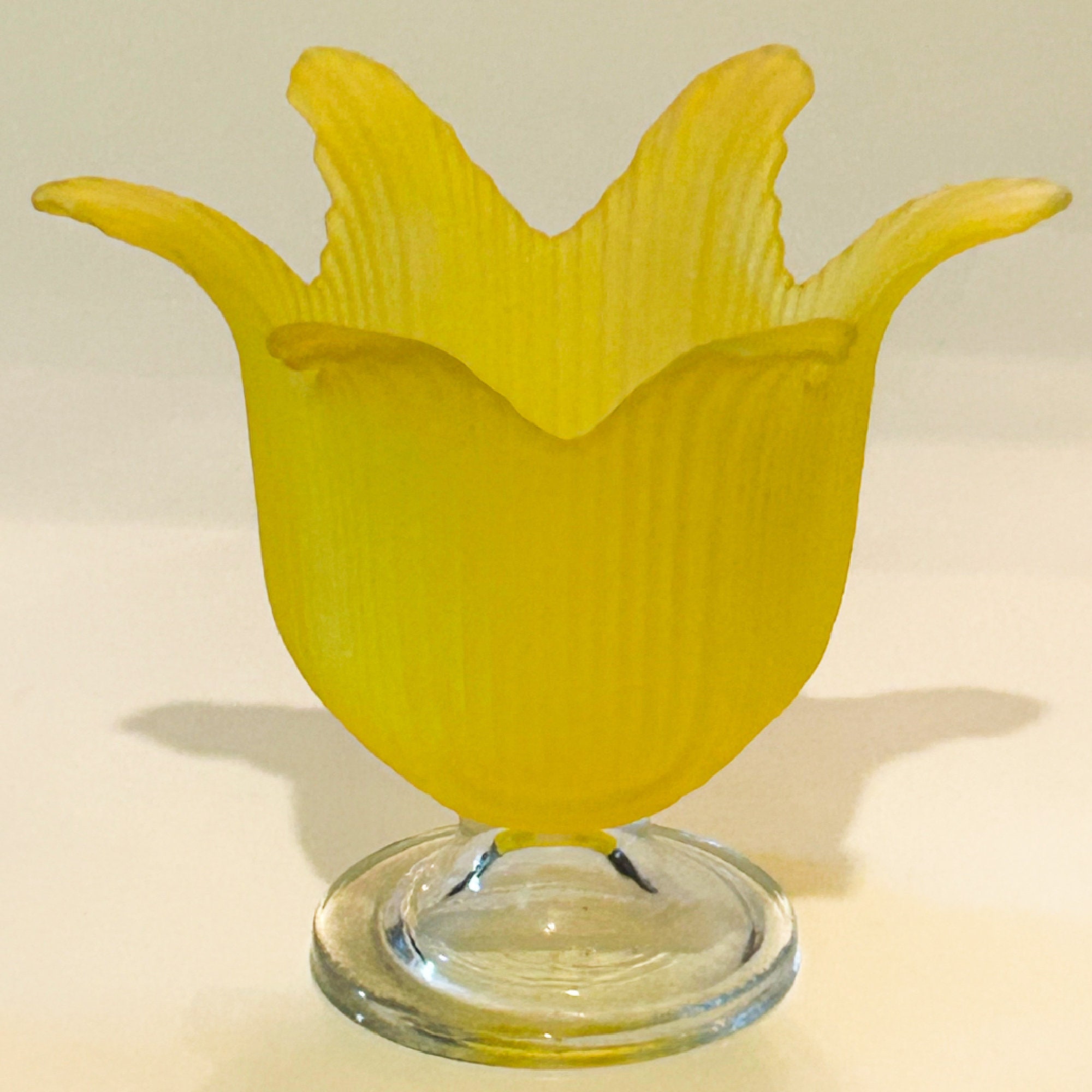 Vintage Frosted Glass Tulip Candle Holder Etsy
