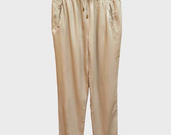 Vintage STREETWEAR SOCIETY Women's Beige Drawstring Pants