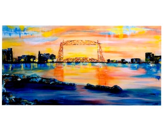 Items Similar To Landscape Photography Lift Bridge Duluth Minnesota Lake Superior Sunset Architecture Historical Site Print Home Decor Wall Art On Etsy
