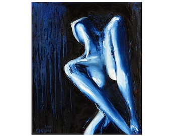 Longing, sensual, empowering, Contemporary Art, Prince Series, Bluelight Print by Linda Clayton