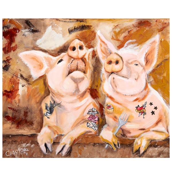 Piggies, The Beatles, pig, eat, kitchen, tattoo, Music, Bird, bacon, pigs, silly, happy, fork, mom, farm