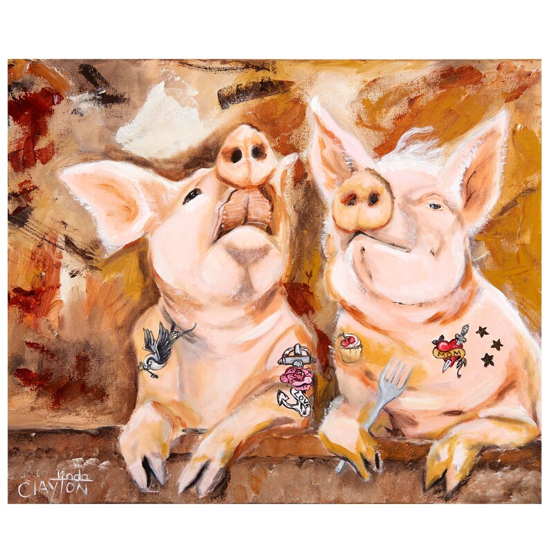 Piggies, The Beatles, pig, eat, kitchen, tattoo, Music, Bird, bacon, pigs, silly, happy, fork, mom, farm image 1