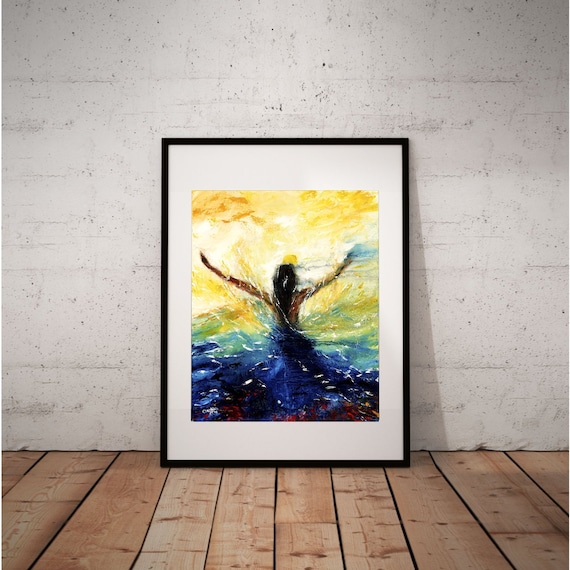 Art, Blue, Sunset, Woman, Free, Ocean, Strong Woman, Yoga