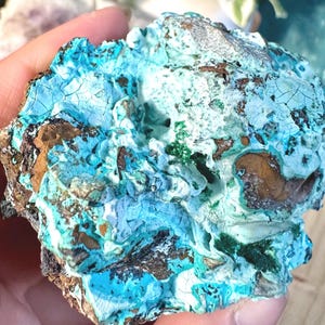 Gorgeous Chrysocolla Specimen Piece with Velvety Malachite Inclusions | Display Piece | Metaphysical Crystals