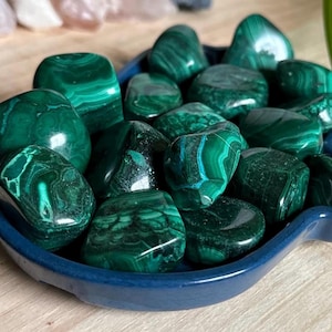 Natural Dark Green Malachite Tumbled Crystals | Natural Malachite | Metaphysical Crystals