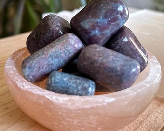 Ruby in Kyanite Tumbles: UV Reactive Healing Crystals