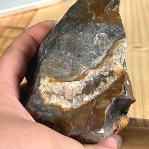Beautiful Rough Chunk of Ohio Flint with Quartz | Flint with Druze Specimen | Vanport Flint | Metaphysical Crystals