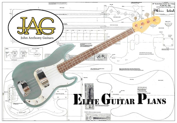 Plan to build Aria SB Electric Bass guitar DIY project or ideal Musicians gift P012