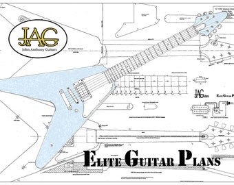 Luthiers Plan to Build 'V' Type Single Pickup Vector Style Electric Guitar P082