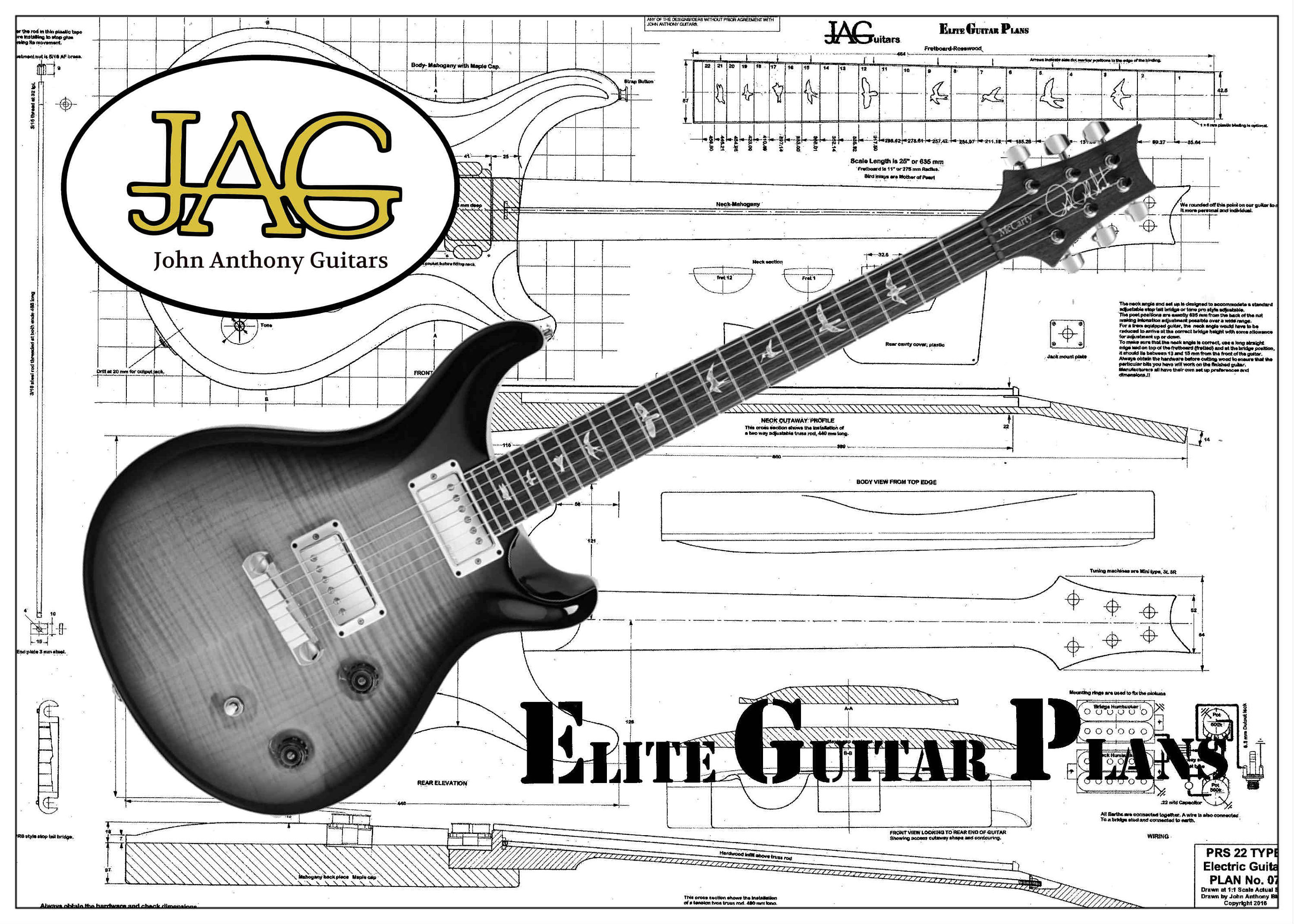 Plan to build PRS 22 Electric Guitar/ DIY project or ideal Etsy