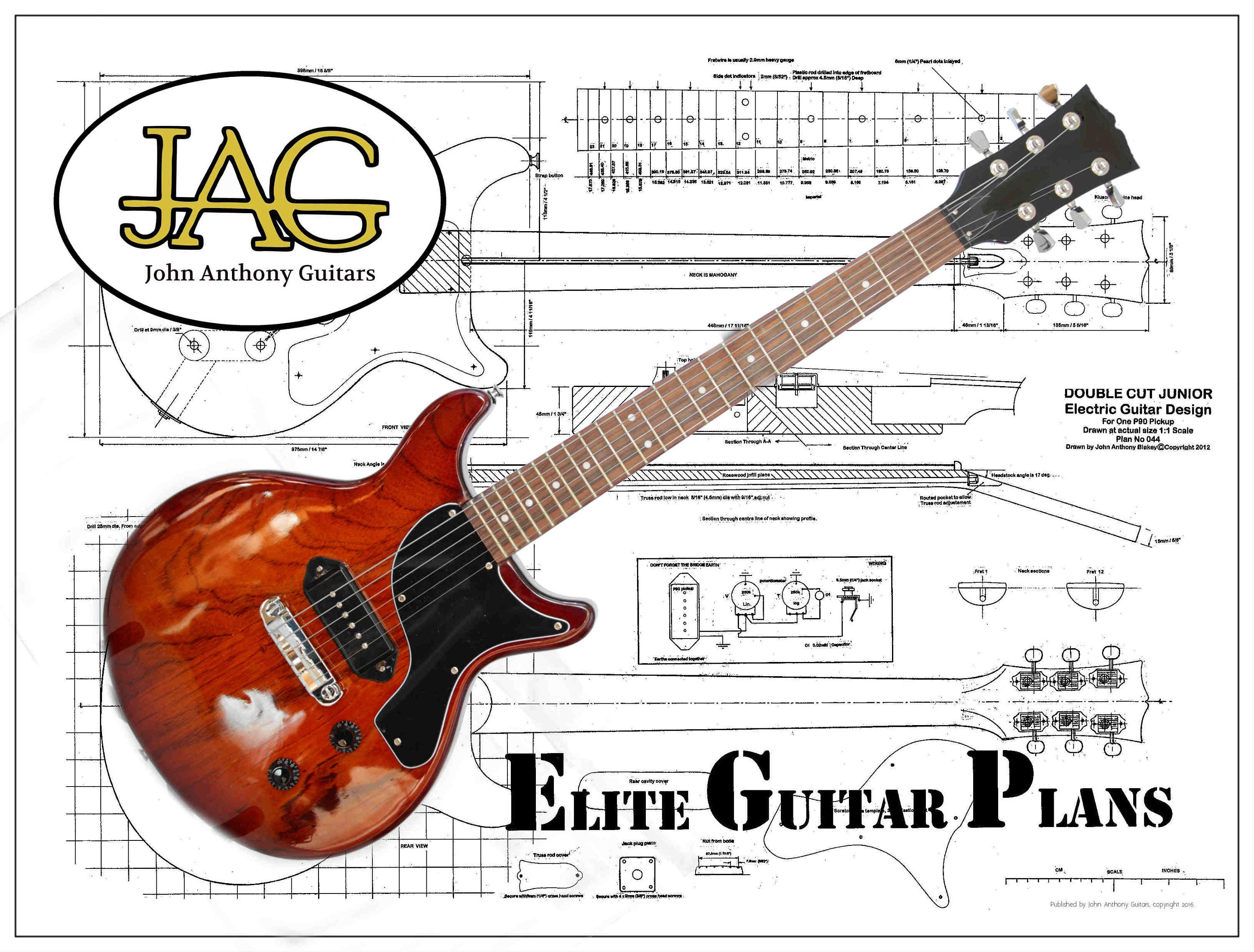 Full Scale Print Plan of Gibson Les Paul 59 Electric Guitar Full Scale Print Plan of Gibson Les Paul 59 Electric Guitar
