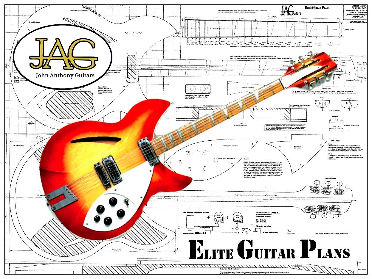 Luthiers Plan to Build Rikki Style 360 Series 6 or 12 String - Etsy
