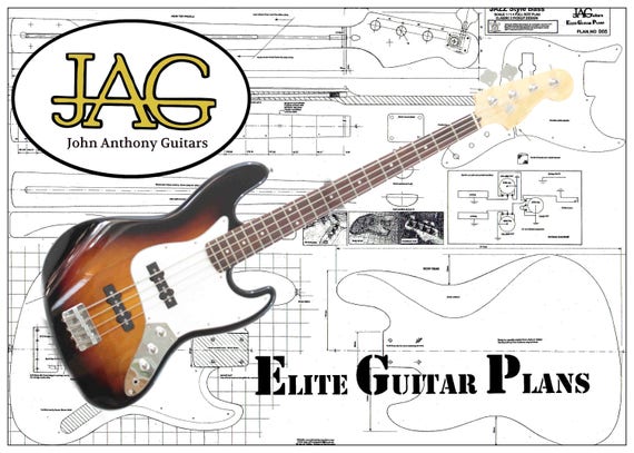 Plan to build Aria SB Electric Bass guitar DIY project or ideal Musicians gift P012