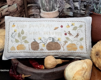 Schema per punto croce di una zucca rustica per il Giorno del Ringraziamento (download in PDF)