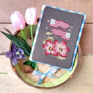 PDF DIGITAL Cross stitch patriotic pattern chart, 4-th July stitch, primitive patriotic cross stitch, Samplers and Primitives, Americana