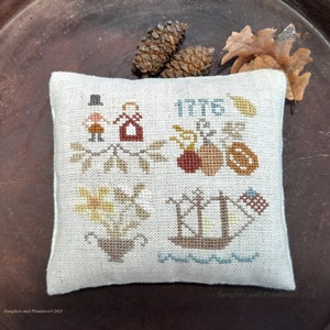 DIGITAL DOWNLOAD Cross stitch patriotic pattern chart, 4-th July stitch PDF, primitive patriotic cross stitch, primitive liberty Americana