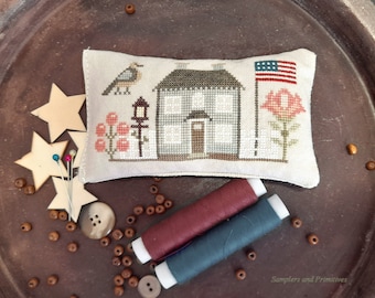 Kruissteekpatroon patriottisch huis, Americana Liberty (digitale pdf)