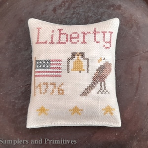 KOSTENLOSE PDF DIGITAL Kreuzstich patriotische Muster, Samplers und Primitives, patriotische kostenlose Muster-Download, Liberty House Americana