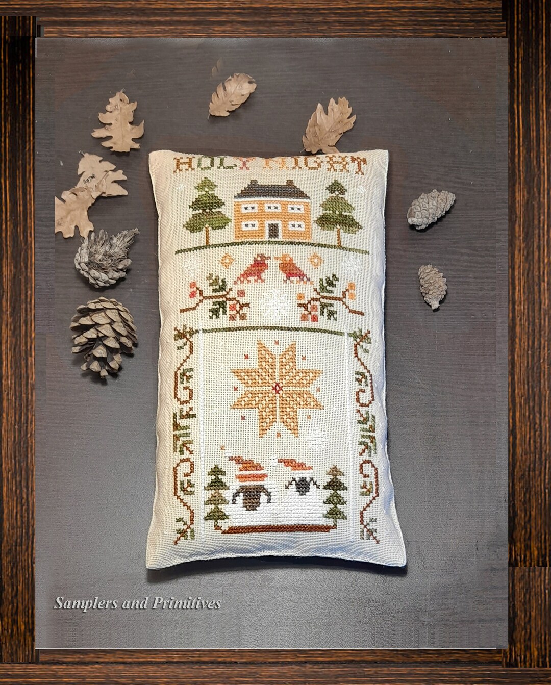 Primitive Christmas Cross Stitch Pattern Pdf Download Etsy