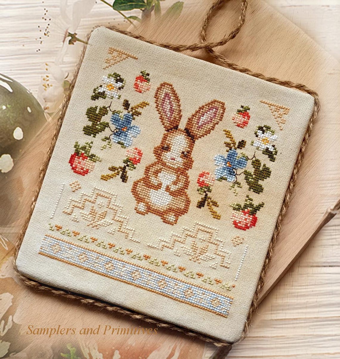 Primitive Spring Bunny Digital Download Cross Stitch Pattern PDF ...