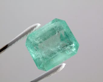 19.95 Carat Emerald Cut Natural Colombian Emerald Loose Gemstone