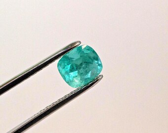 8 X 7mm 2.1 Carat Cushion Cut Natural Colombian Emerald Loose Gemstone