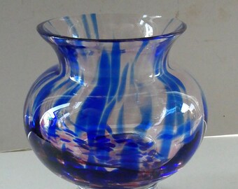 Vintage Sea Glasbruk (Kosta) Sweden Decorative Glass Vase. Designed by Bjorn Ramel