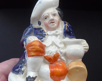 Antique STAFFORDSHIRE Drunken Man Dip Pen Holder; Rare & Collectable 19th Century Model