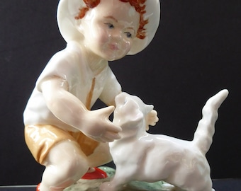 Royal Worcester Figurine SNOWY (variant of September). Modelled by Freda Doughty. No. 3457 PRISTINE. Rarer Red Shoes