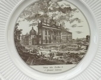 WEDGWOOD Piranesi Vedute di Roma Views: St John Lateran. Diameter 10 1/2 inches
