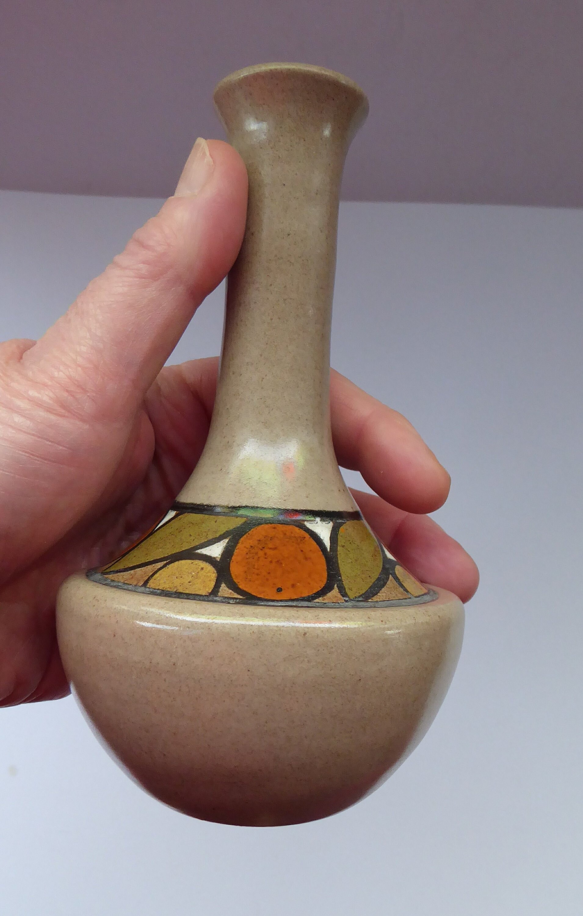 1970s Poole Pottery Vase Olympus With Rare Stylised Seville