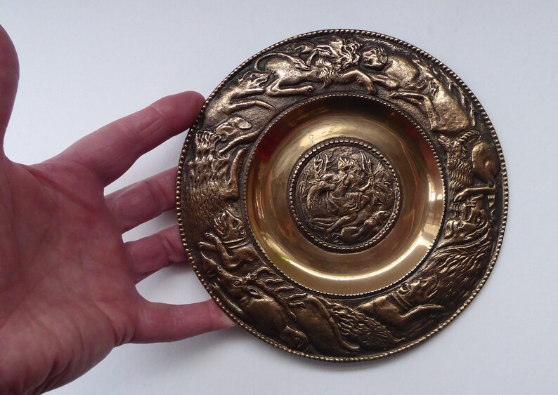 RARE Antique Bronze Wall Plate. Central Image Showing Diana Etsy