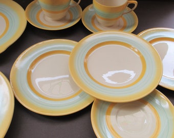 Vintage ART DECO 1930s Gray's Pottery Yellow Sunbuff Job Lot. 10 Pieces All in good condition