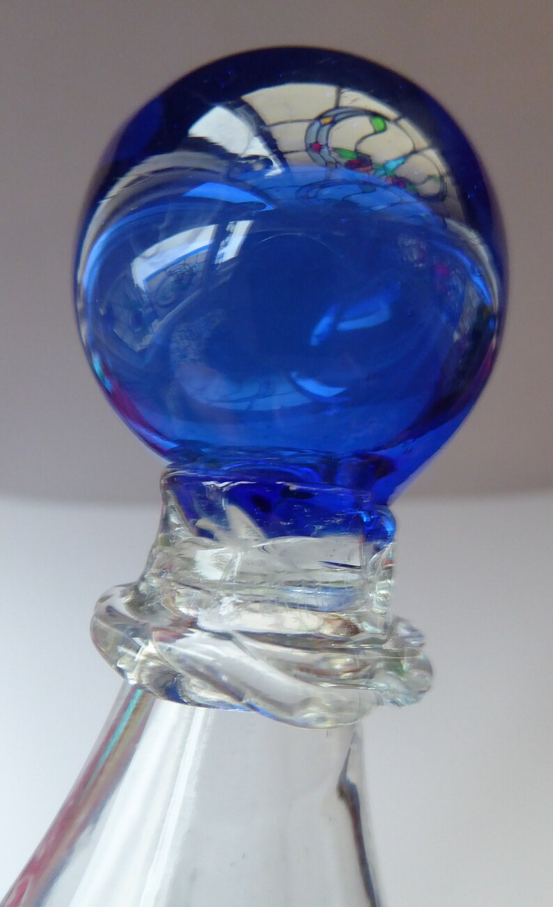 Rare Georgian Glass Bird Feeder With Bristol Blue Knop Finial Etsy