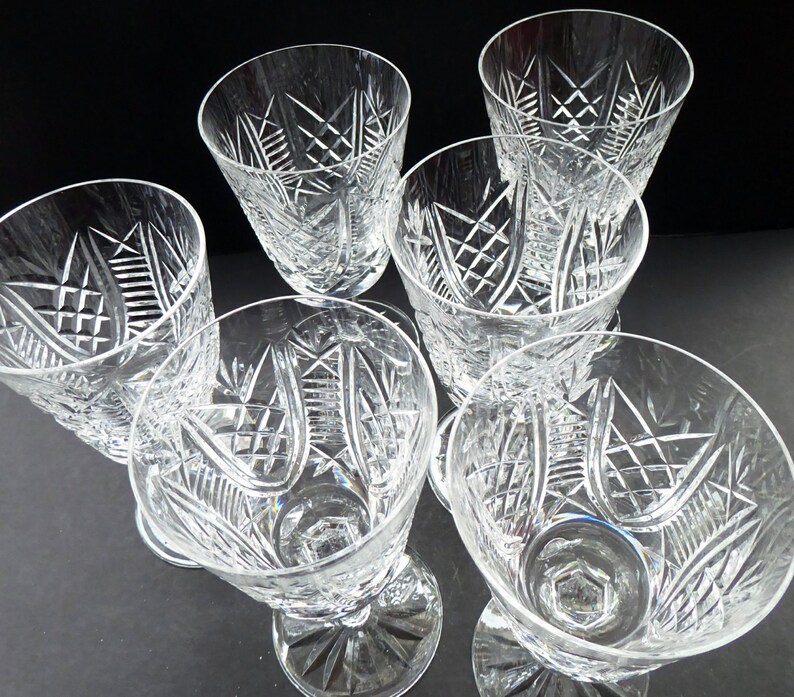 Large PAIR Waterford Crystal GOBLETS CLARE Pattern. Largest Etsy