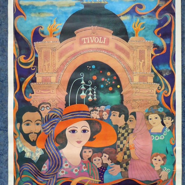 1978 Original Danish Poster: Tivoli Gardens, Copenhagen by Kamma Svensson