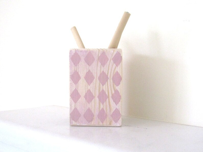 Shabby Chic Wooden Pen Holder Pink Decoupage Pencil Etsy