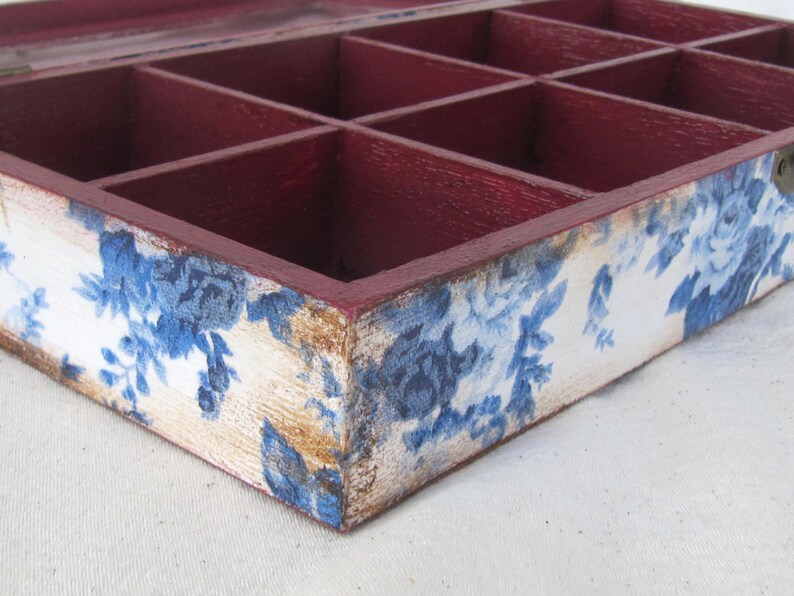Caja de té de madera caja con tapa de vidrio caja de flores | Etsy