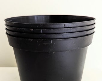 6 Inch Plastic Plant Pots - Seed Starting, Transplants - Set of 4. For healthy plants.