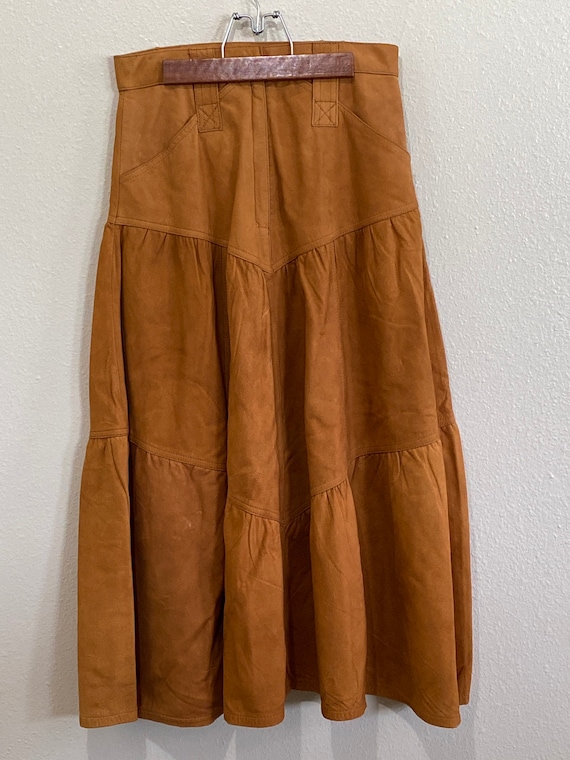 Leather Tiered Skirt