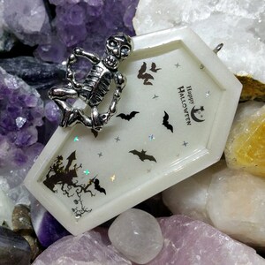 White Coffin Skele-Scape Keyring, Necklace, Pendant