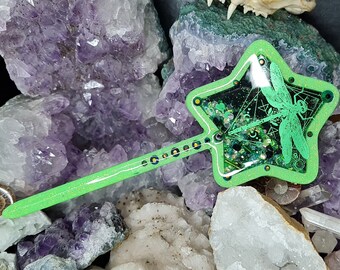 Libelle Fee Zauberstab Schwarz & Grün Streuer Schneeglobe Prop