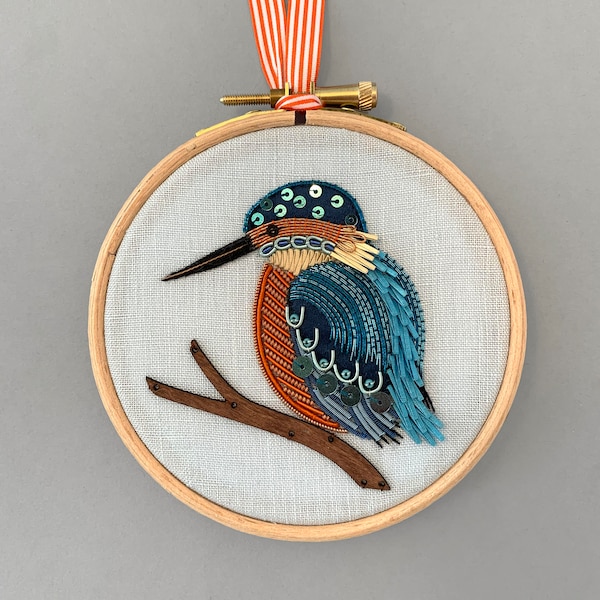 Metalwork Embroidery Kingfisher kit