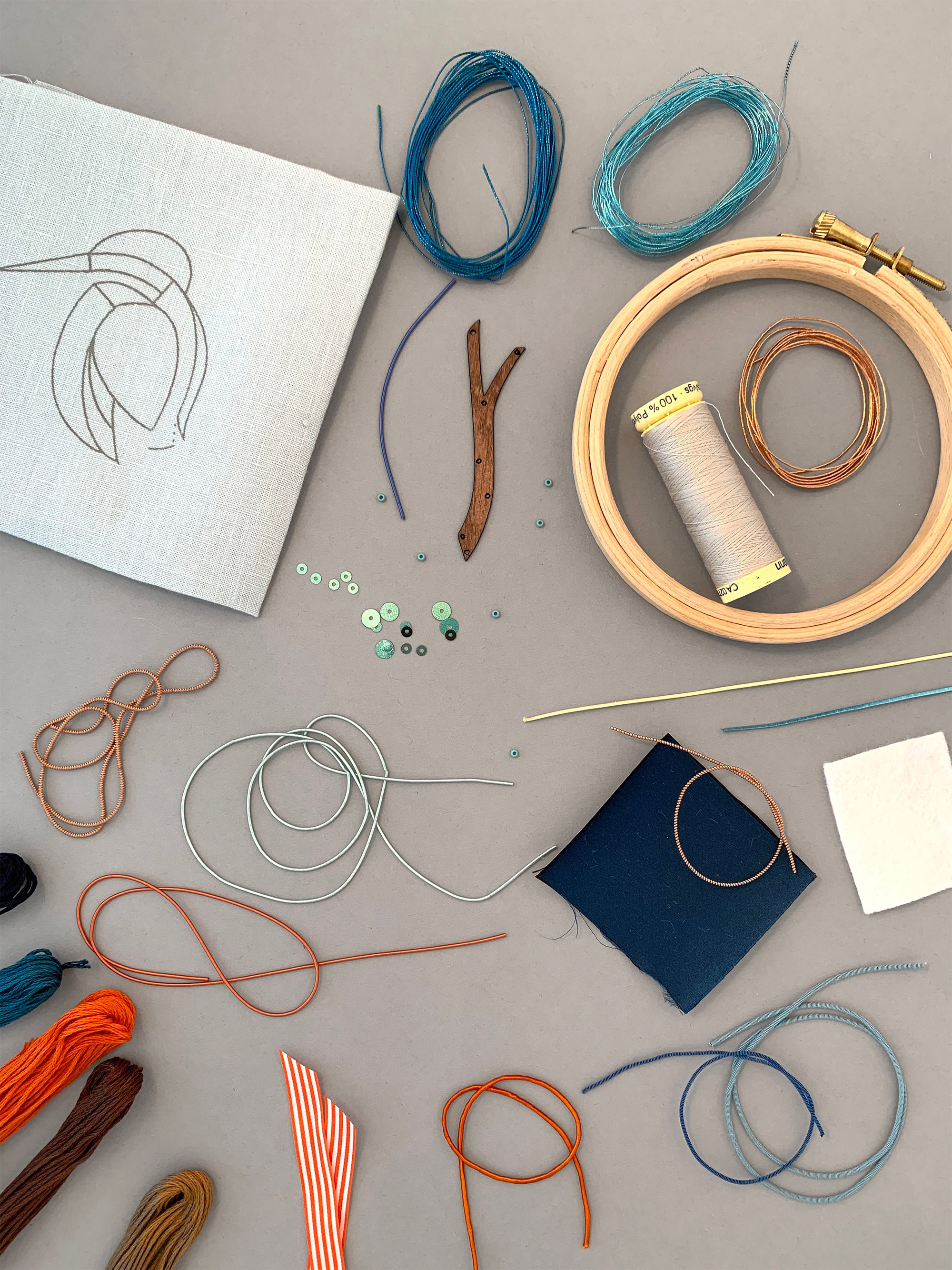 Metalwork Embroidery Kingfisher Kit Etsy